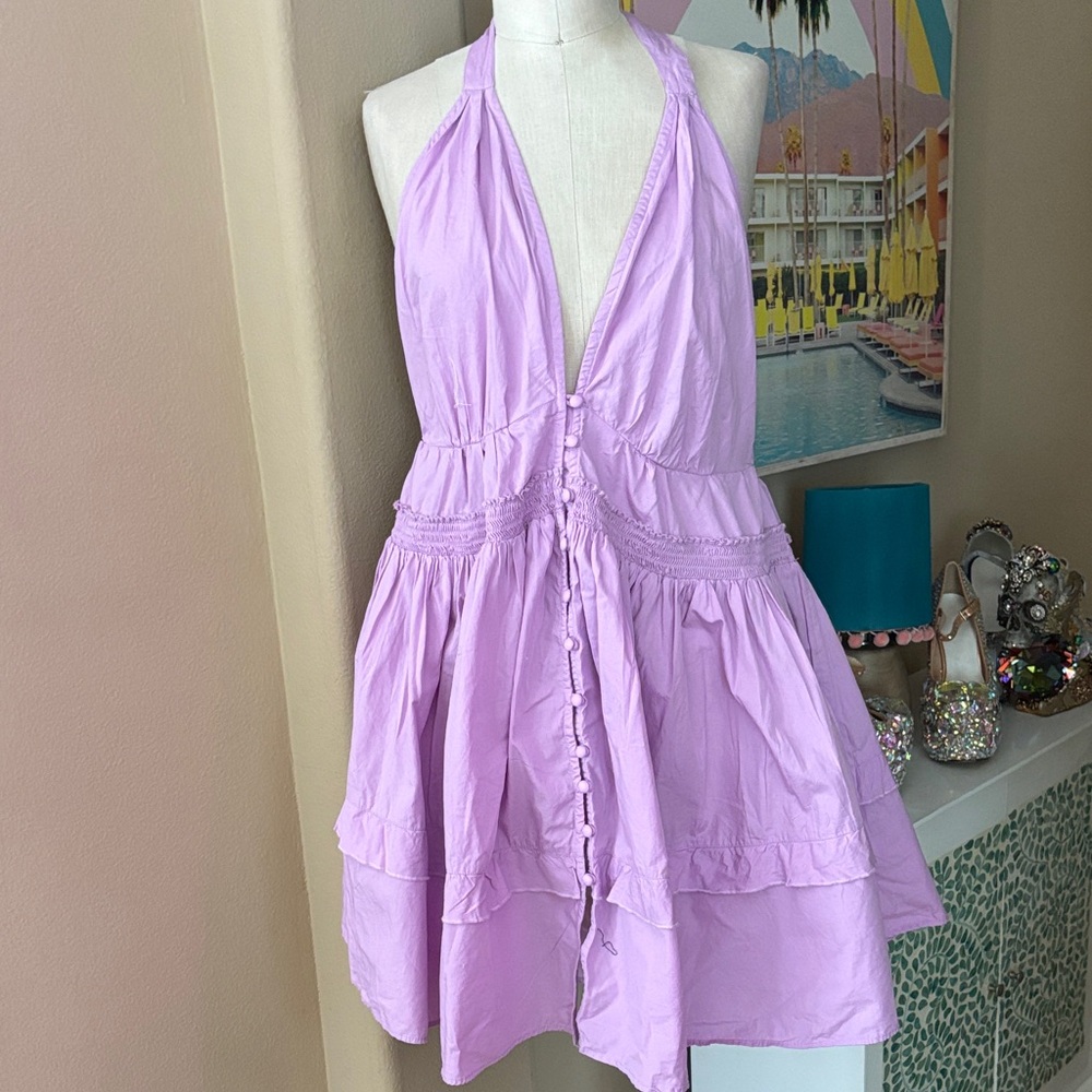 Free People Euphoric Lilac Halter Dress NWT - Picture 1 of 7